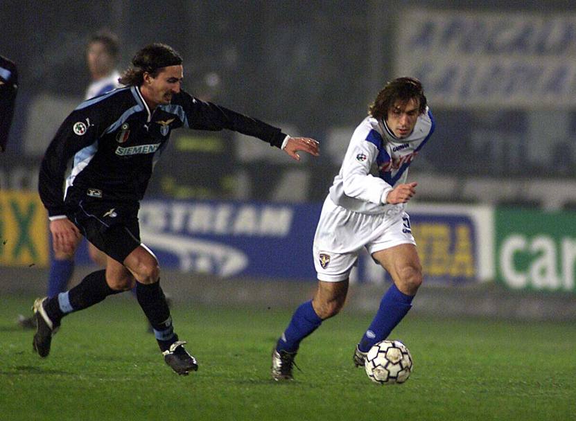 Il giovane Pirlo con la maglia del Brescia. Stagione 2000/01. Liverani
